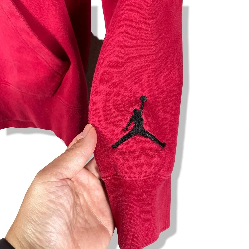 Jordan Hoodie Men L Red AJ1 Sneaker Cross Stitch Streetwear Hypebeast Sportswear